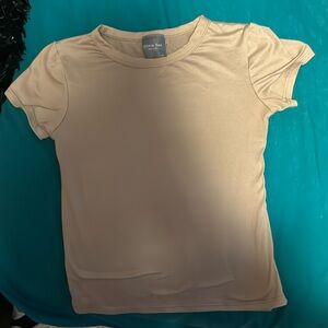 a brown crop top. long. tight